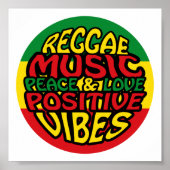 Reggae Music met positieve gezegden Poster (Voorkant)