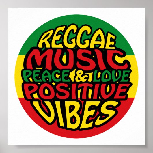 Reggae Music met positieve gezegden Poster (Voorkant)