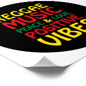 Reggae Music met positieve gezegden Poster (Hoek)