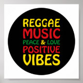 Reggae Music met positieve gezegden Poster (Voorkant)