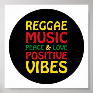 Reggae Music met positieve gezegden Poster
