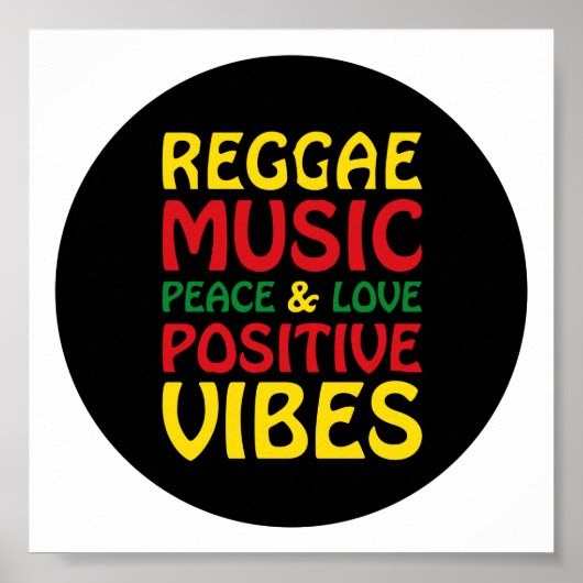 Reggae Music met positieve gezegden Poster (Voorkant)