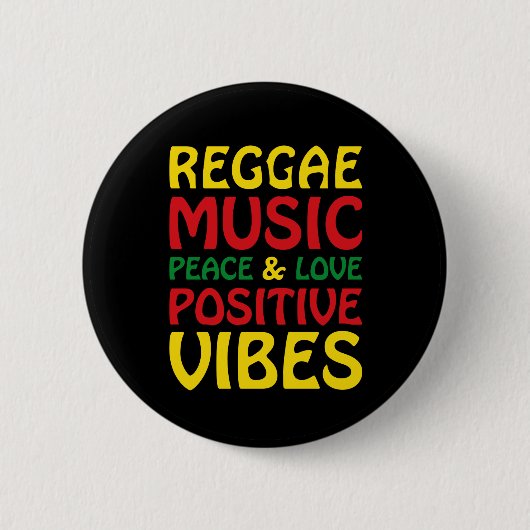 Reggae Music met positieve gezegden Ronde Button 5,7 Cm (Voorkant)