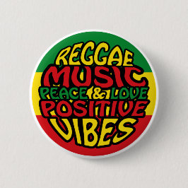 Reggae Music met positieve gezegden Ronde Button 5,7 Cm