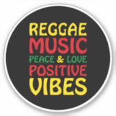 Reggae Music met positieve gezegden Sticker (Voorkant)