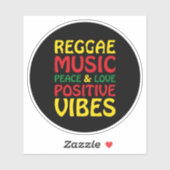 Reggae Music met positieve gezegden Sticker (Vel)