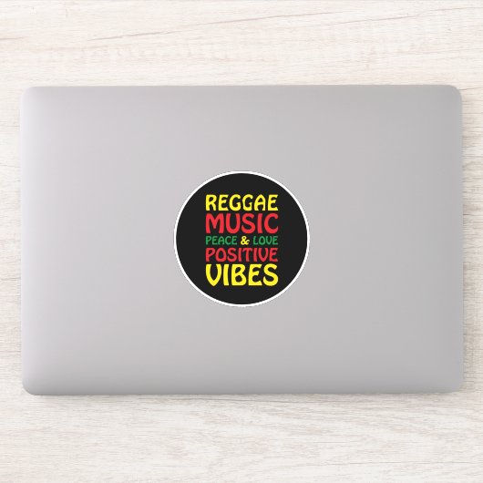 Reggae Music met positieve gezegden Sticker (Computer)