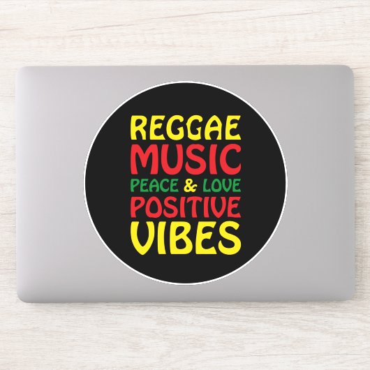 Reggae Music met positieve gezegden Sticker (Computer)