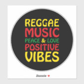 Reggae Music met positieve gezegden Sticker (Vel)