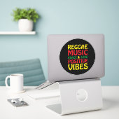 Reggae Music met positieve gezegden Sticker (Laptop op bureau)