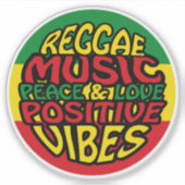 Reggae Music met positieve gezegden Sticker (Voorkant)