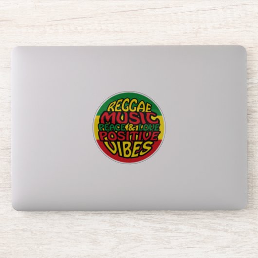 Reggae Music met positieve gezegden Sticker (Computer)