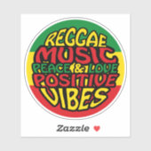 Reggae Music met positieve gezegden Sticker (Vel)