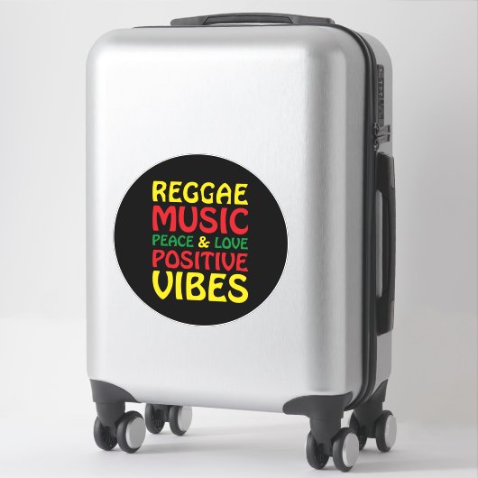 Reggae Music met positieve gezegden Sticker (Koffer)