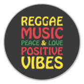 Reggae Music met positieve gezegden Sticker (Voorkant)