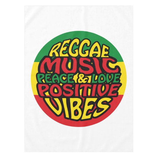 Reggae Music met positieve gezegden Tafelkleed (Voorkant)
