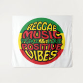 Reggae Music met positieve gezegden Wandkleed (Voorkant (horizontaal))