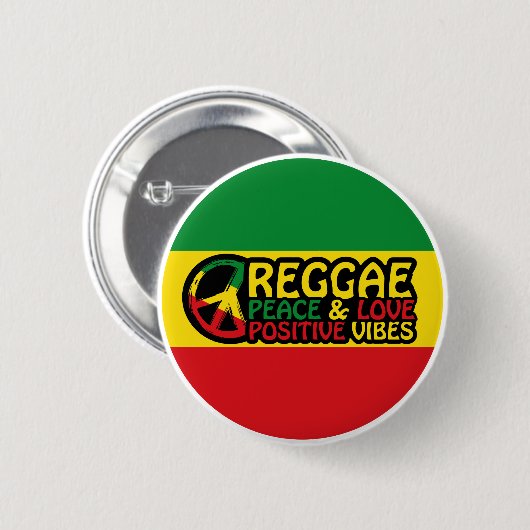 Reggae Music met positieve quotes Ronde Button 5,7 Cm (Voorkant /achterkant)