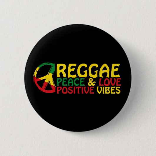 Reggae Music met positieve quotes Ronde Button 5,7 Cm (Voorkant)