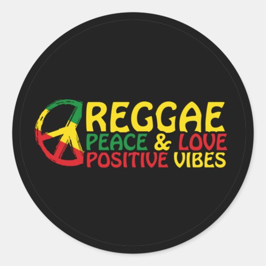 Reggae Music met positieve quotes Ronde Sticker (Voorkant)