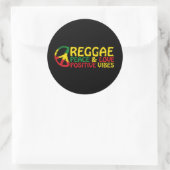 Reggae Music met positieve quotes Ronde Sticker (Tas)