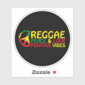 Reggae Music met positieve quotes Sticker (Vel)