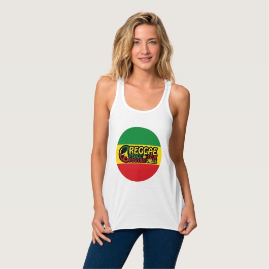 Reggae Music met positieve quotes Tanktop (Volledige Voorkant)