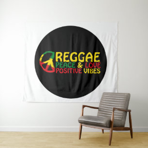 Reggae Music met positieve quotes Wandkleed