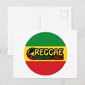 Reggae Music met positieve virussen en reggae flag Briefkaart (Voorkant / Achterkant)