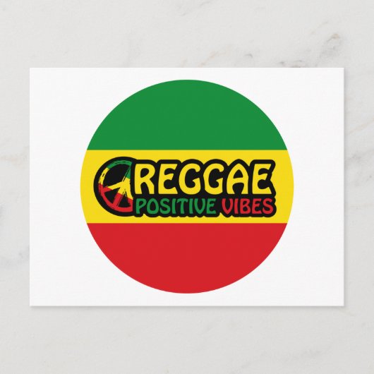 Reggae Music met positieve virussen en reggae flag Briefkaart (Voorkant)