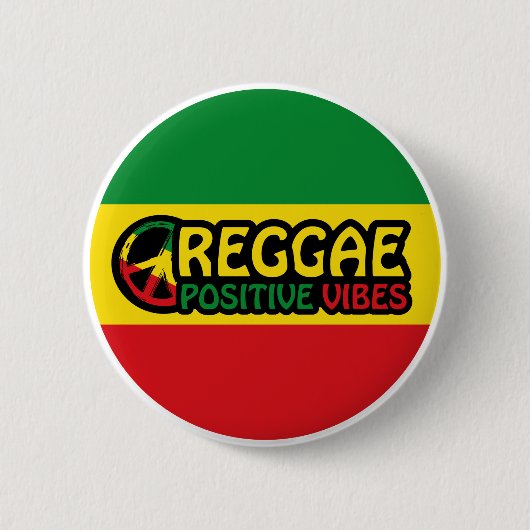 Reggae Music met positieve virussen en reggae flag Ronde Button 5,7 Cm (Voorkant)