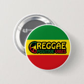 Reggae Music met positieve virussen en reggae flag Ronde Button 5,7 Cm (Voorkant /achterkant)