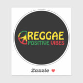 Reggae Music met positieve virussen en reggae flag Sticker (Vel)