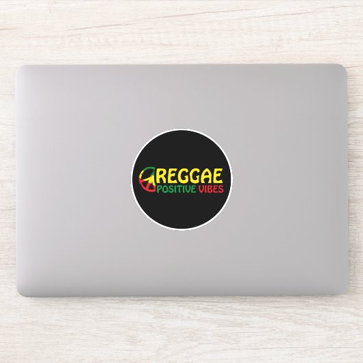 Reggae Music met positieve virussen en reggae flag Sticker (Computer)