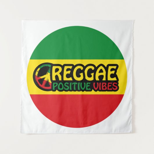 Reggae Music met positieve virussen en reggae flag Wandkleed (Voorkant)