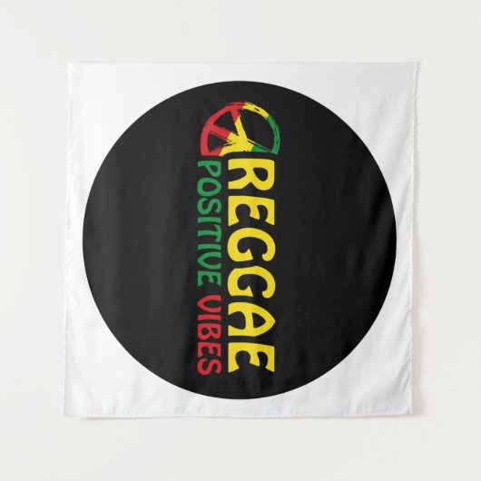 Reggae Music met positieve virussen en reggae flag Wandkleed (Voorkant (horizontaal))
