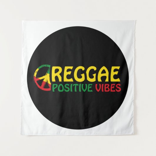 Reggae Music met positieve virussen en reggae flag Wandkleed (Voorkant)