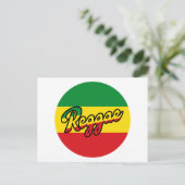 Reggae Music met reggagevlagkleuren Briefkaart (Staand voorkant)