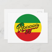 Reggae Music met reggagevlagkleuren Briefkaart (Voorkant / Achterkant)