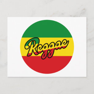 Reggae Music met reggagevlagkleuren Briefkaart