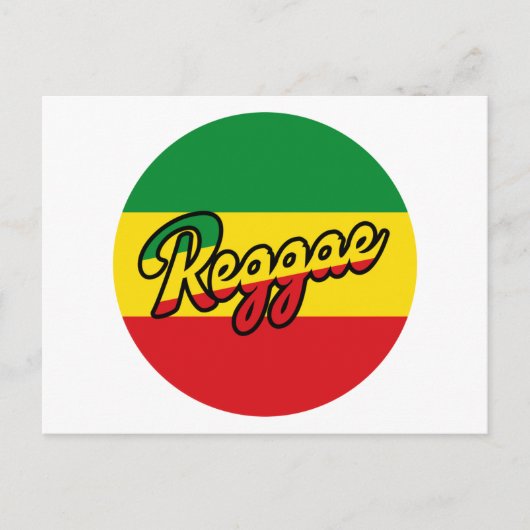 Reggae Music met reggagevlagkleuren Briefkaart (Voorkant)