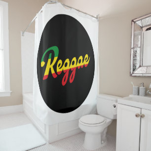 Reggae Music met reggagevlagkleuren Douchegordijn