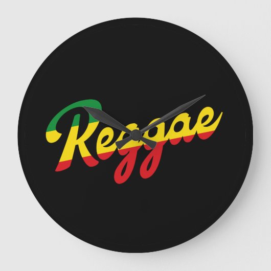 Reggae Music met reggagevlagkleuren Grote Klok (Voorkant)