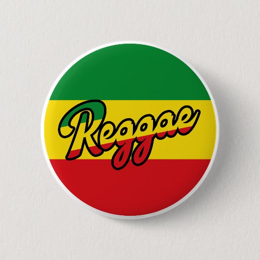 Reggae Music met reggagevlagkleuren Ronde Button 5,7 Cm (Voorkant)
