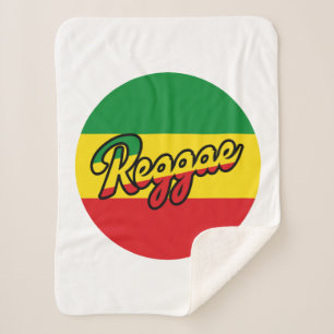 Reggae Music met reggagevlagkleuren Sherpa Deken