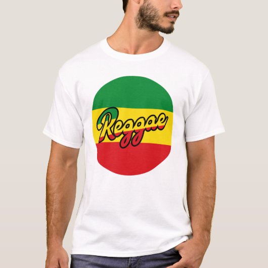 Reggae Music met reggagevlagkleuren T-shirt (Voorkant)