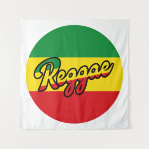 Reggae Music met reggagevlagkleuren Wandkleed