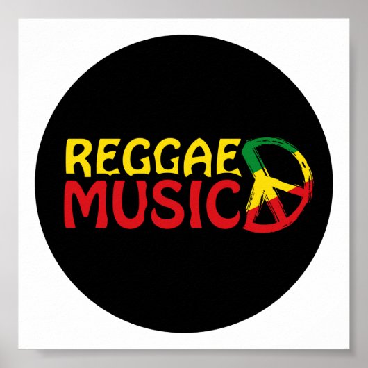 Reggae Music - model2b-cirkel-zwart Poster (Voorkant)
