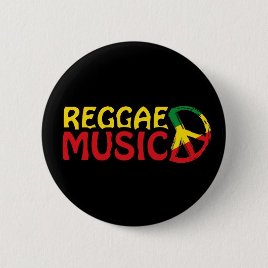 Reggae Music - model2b-cirkel-zwart Ronde Button 5,7 Cm (Voorkant)