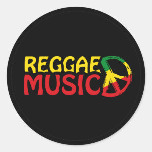 Reggae Music - model2b-cirkel-zwart Ronde Sticker